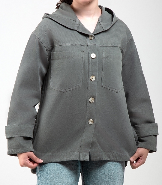 مانتو کتان کلاه دار زنانه کد 503060 1