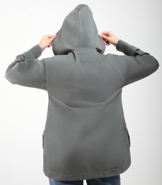 مانتو کتان کلاه دار زنانه کد 503060 1