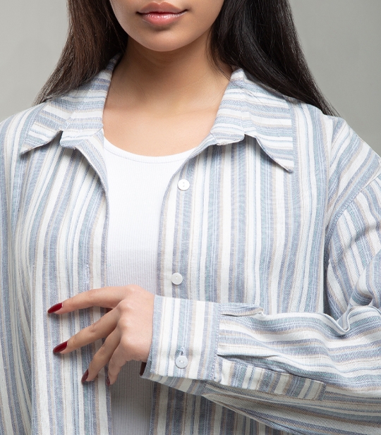 شومیز راه راه زنانه کد 501503 1