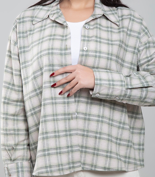 شومیز طرح چهارخانه کد 701710  3