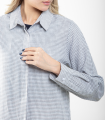 شومیز لینن چهارخانه یقه برگردان کد 713136 2